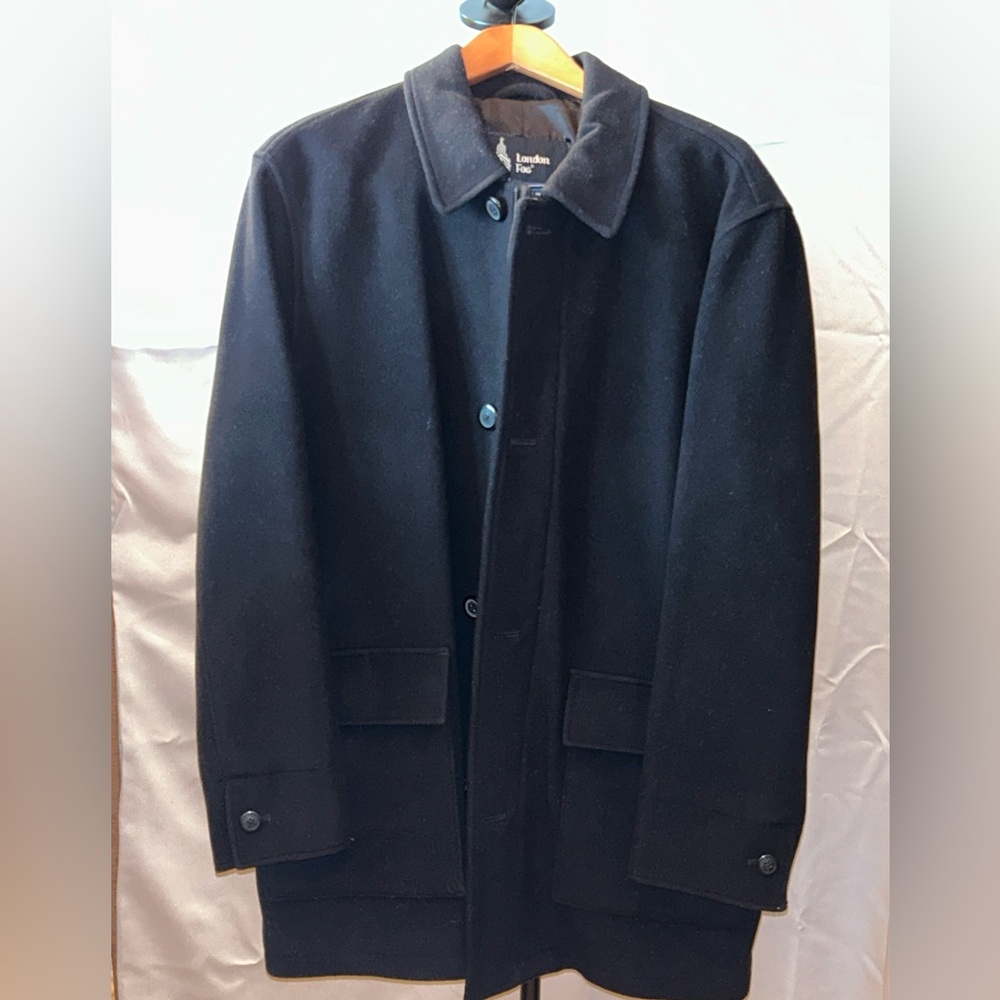 Men's Vintage Black London Fog Jacket Large